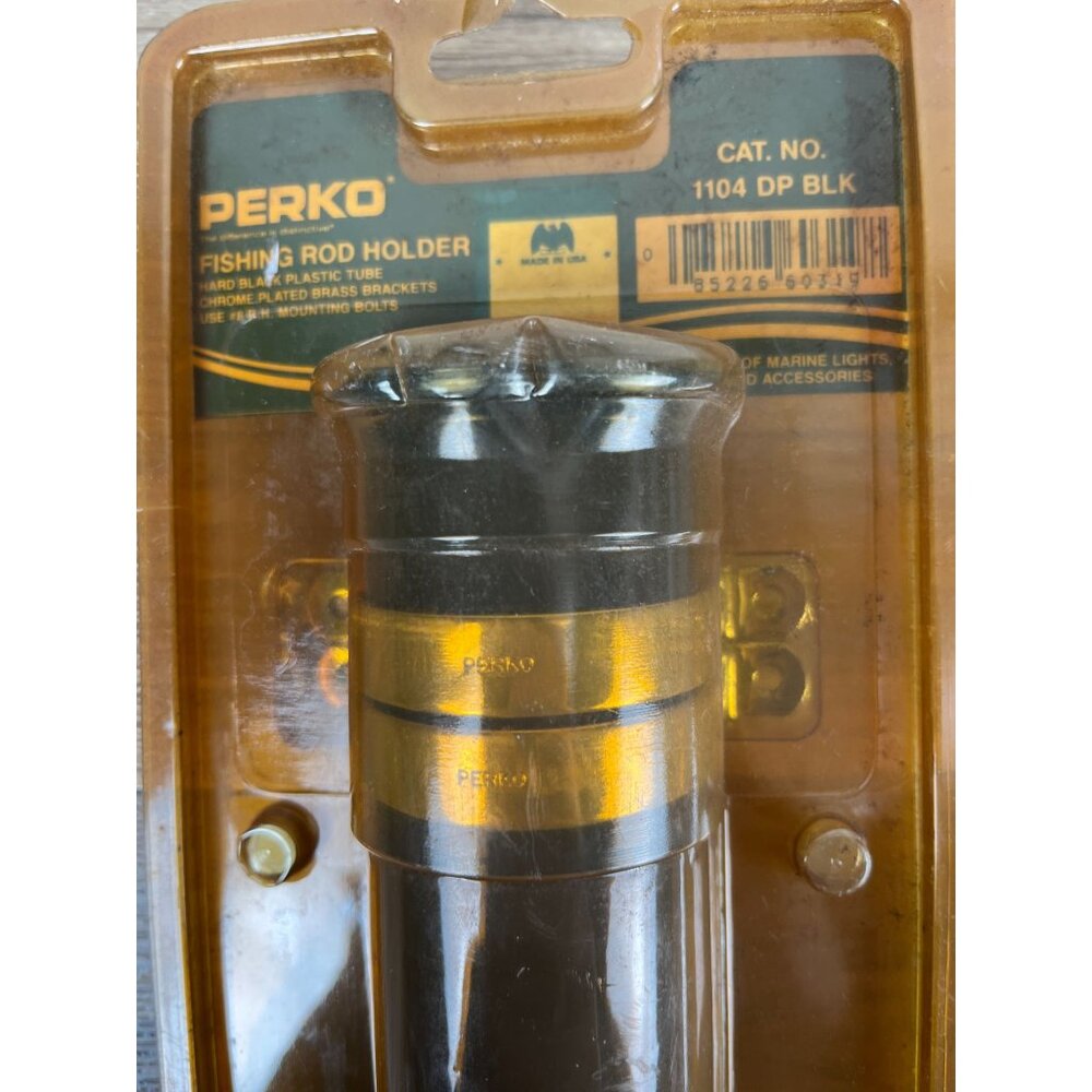 New Perko Clamp-On Fishing Rod Holder Hard Black Plastic Tube 1104 DP BLK - Picture 6 of 9